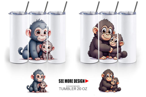 Tumbler Gorilla Mother's Day Sublimation artnoy 