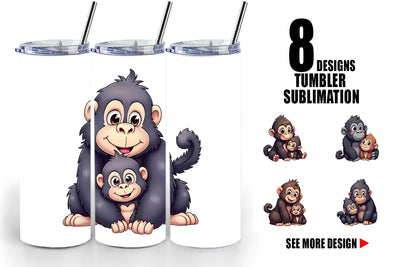 Tumbler Gorilla Mother's Day Sublimation artnoy 