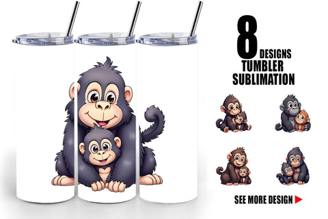 Tumbler Gorilla Mother's Day Sublimation artnoy 