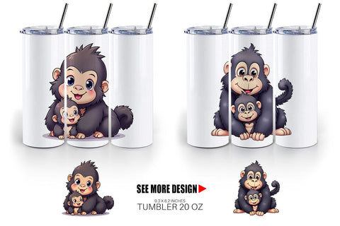 Tumbler Gorilla Mother's Day Sublimation artnoy 