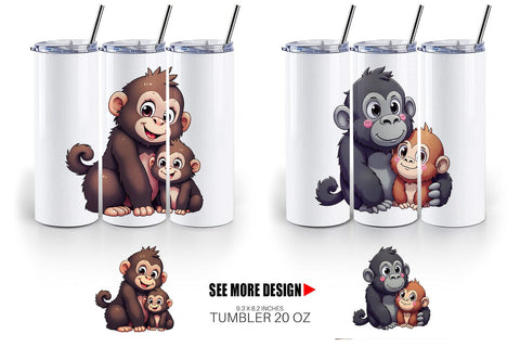 Tumbler Gorilla Mother's Day Sublimation artnoy 