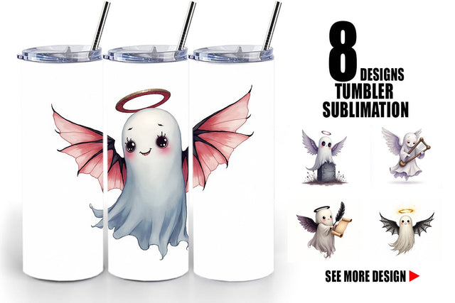 Tumbler Gothic Angel Ghosts Sublimation artnoy 