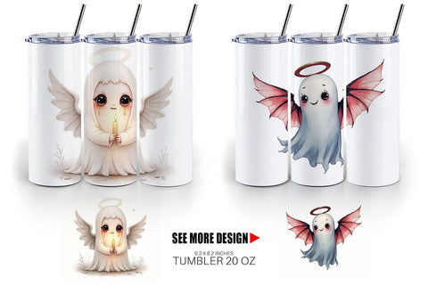Tumbler Gothic Angel Ghosts Sublimation artnoy 