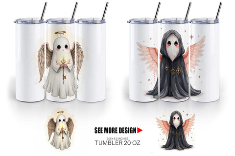 Tumbler Gothic Angel Ghosts Sublimation artnoy 