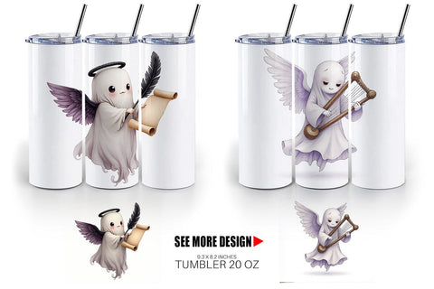 Tumbler Gothic Angel Ghosts Sublimation artnoy 