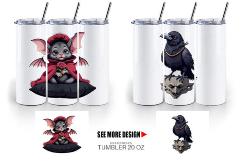 Tumbler Gothic Baby Animals Sublimation artnoy 