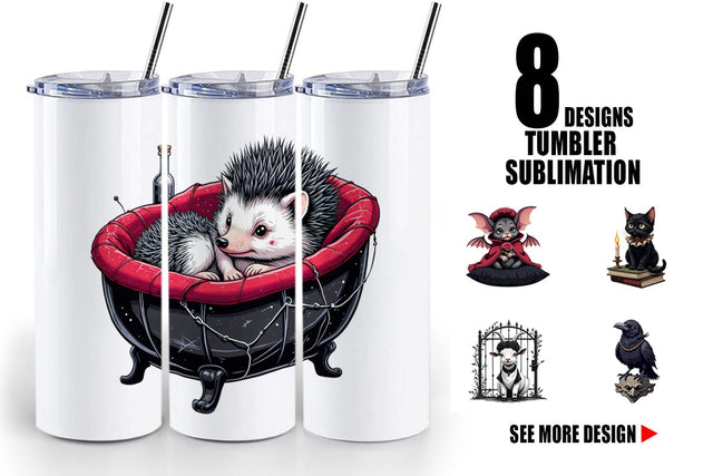 Tumbler Gothic Baby Animals Sublimation artnoy 