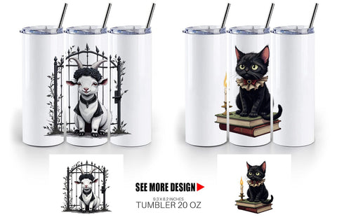 Tumbler Gothic Baby Animals Sublimation artnoy 