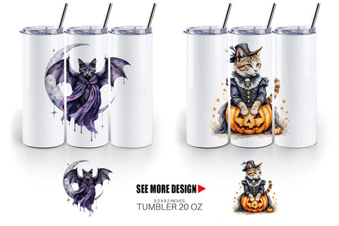 Tumbler Gothic Catloween Sublimation artnoy 