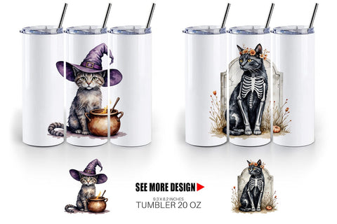 Tumbler Gothic Catloween Sublimation artnoy 