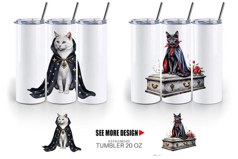 Tumbler Gothic Catloween Sublimation artnoy 