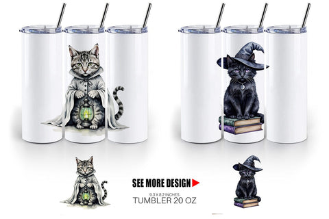 Tumbler Gothic Catloween Sublimation artnoy 