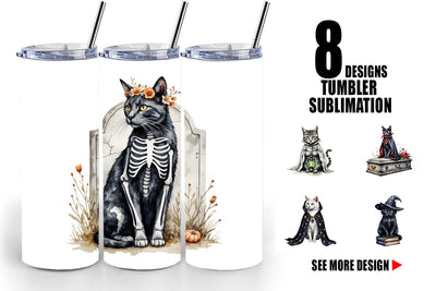 Tumbler Gothic Catloween Sublimation artnoy 