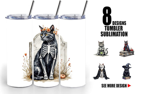 Tumbler Gothic Catloween Sublimation artnoy 