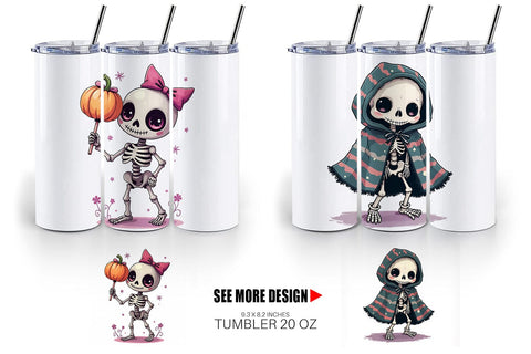 Tumbler Gothic Cute Skeletons Sublimation artnoy 