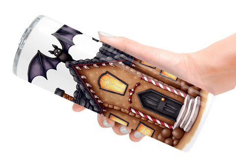 Tumbler Gothic Elegance Watercolor Christmas Sublimation artnoy 