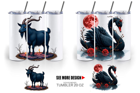 Tumbler Gothic Enchanted Beasts Sublimation artnoy 