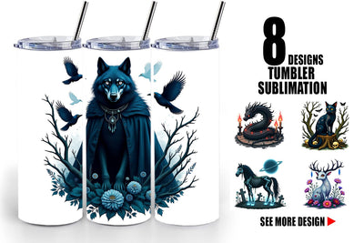 Tumbler Gothic Enchanted Beasts Sublimation artnoy 
