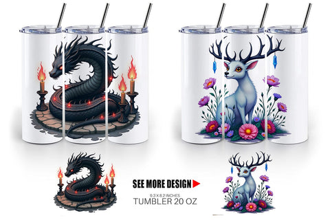 Tumbler Gothic Enchanted Beasts Sublimation artnoy 