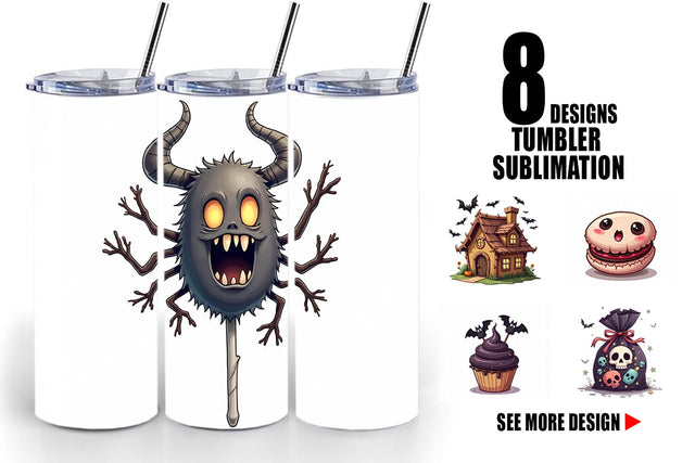 Tumbler Gothic Halloween Candies and Treats Sublimation artnoy 