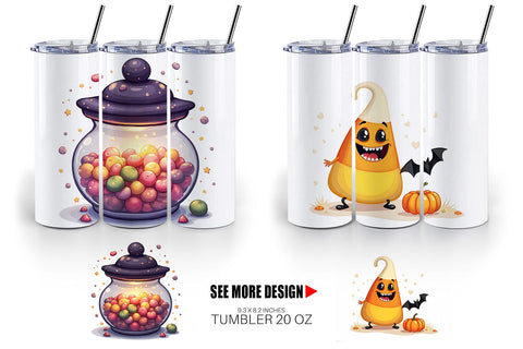 Tumbler Gothic Halloween Candies and Treats Sublimation artnoy 