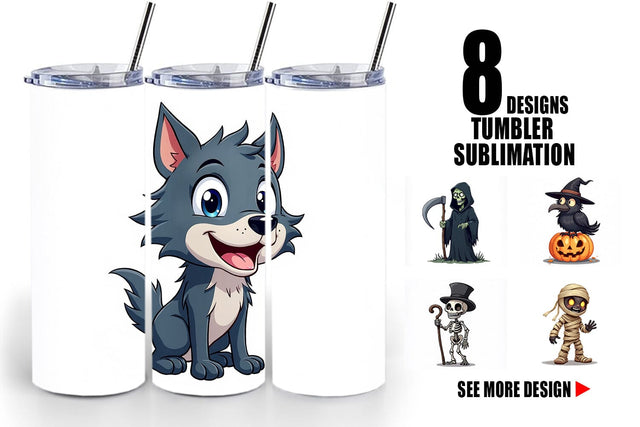 Tumbler Gothic Halloween Characters Sublimation artnoy 