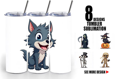Tumbler Gothic Halloween Characters Sublimation artnoy 