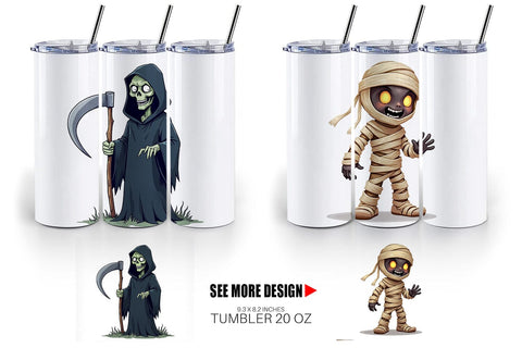 Tumbler Gothic Halloween Characters Sublimation artnoy 