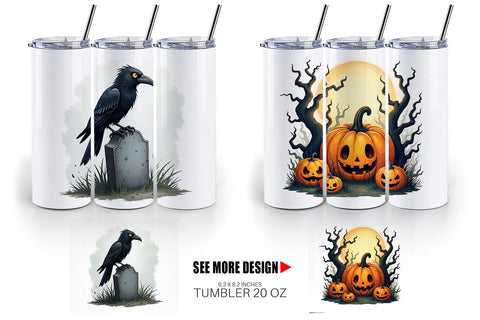 Tumbler Gothic Halloween Creatures Sublimation artnoy 