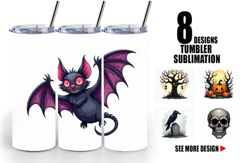 Tumbler Gothic Halloween Creatures Sublimation artnoy 