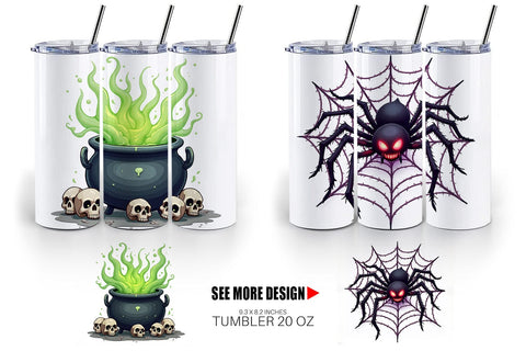 Tumbler Gothic Halloween Creatures Sublimation artnoy 