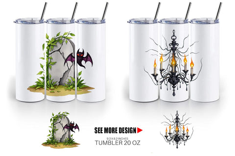 Tumbler Gothic Halloween Elegance Sublimation artnoy 