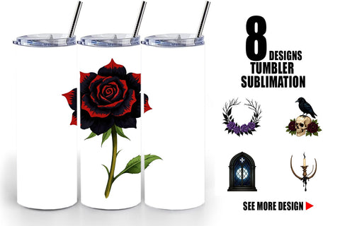 Tumbler Gothic Halloween Elegance Sublimation artnoy 