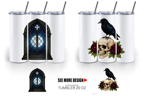 Tumbler Gothic Halloween Elegance Sublimation artnoy 