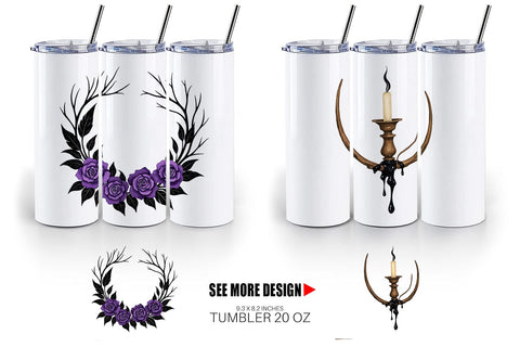 Tumbler Gothic Halloween Elegance Sublimation artnoy 