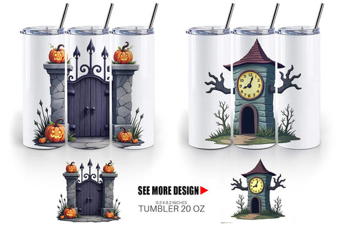 Tumbler Gothic Halloween Gothic Architecture Sublimation artnoy 