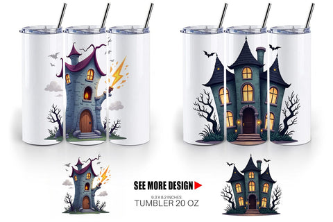 Tumbler Gothic Halloween Gothic Architecture Sublimation artnoy 