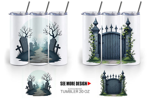 Tumbler Gothic Halloween Haunted Forest Sublimation artnoy 