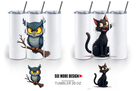 Tumbler Gothic Halloween Haunted Forest Sublimation artnoy 