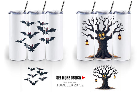 Tumbler Gothic Halloween Haunted Forest Sublimation artnoy 