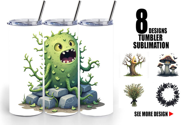Tumbler Gothic Halloween Plants and Herbs Sublimation artnoy 