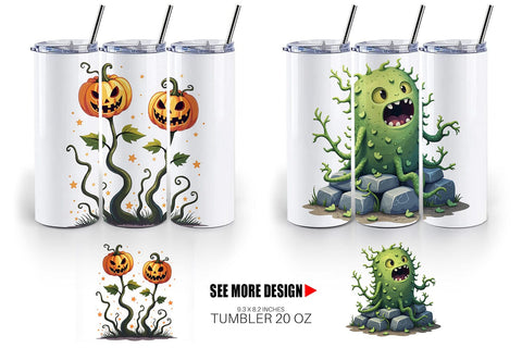 Tumbler Gothic Halloween Plants and Herbs Sublimation artnoy 