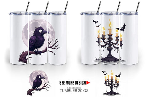 Tumbler Gothic Halloween Set Sublimation artnoy 
