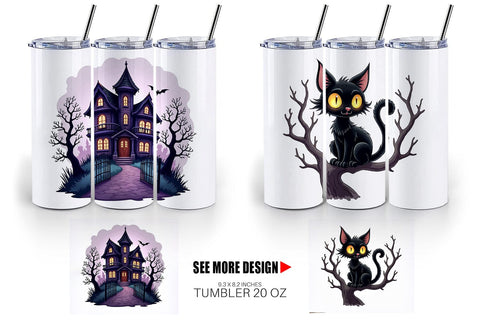 Tumbler Gothic Halloween Set Sublimation artnoy 