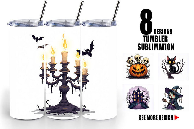 Tumbler Gothic Halloween Set Sublimation artnoy 