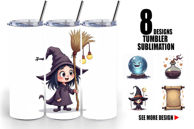 Tumbler Gothic Halloween Witches Sublimation artnoy 