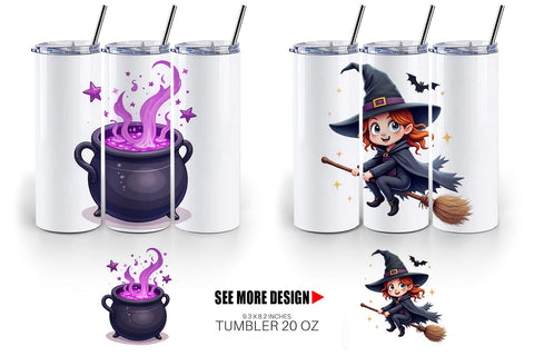 Tumbler Gothic Halloween Witches Sublimation artnoy 