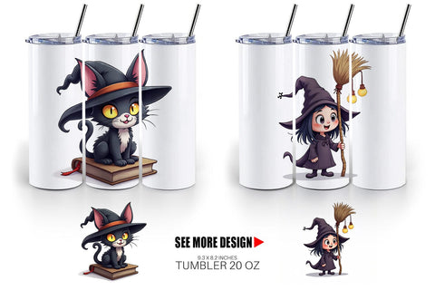 Tumbler Gothic Halloween Witches Sublimation artnoy 