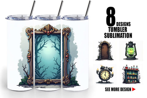 Tumbler Gothic Haunted Objects Sublimation artnoy 