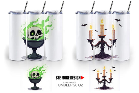Tumbler Gothic Haunted Objects Sublimation artnoy 